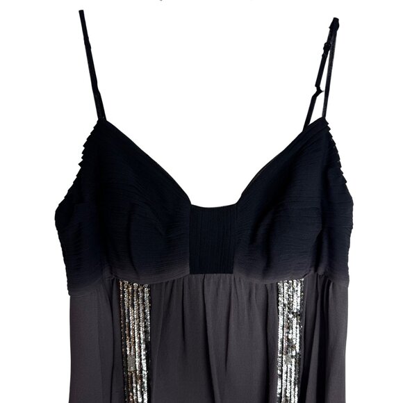 Sue Wong Nocturne Beaded Silk Ombre Babydoll Dress Whimsigoth Fairy Grunge Sz 14 - Picture 3 of 13